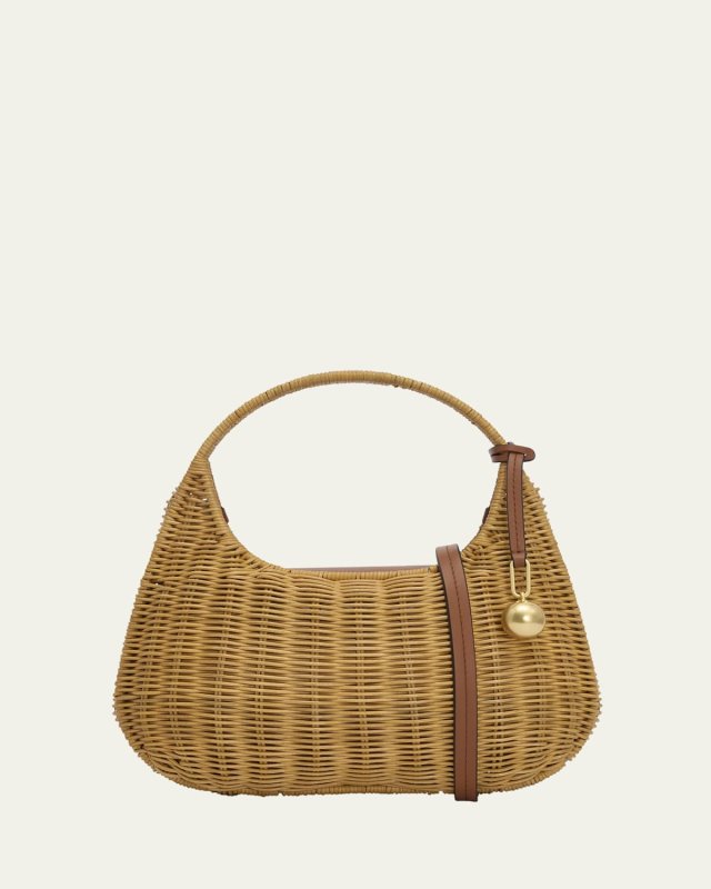 Clara Mini Wicker Top-Handle Bag